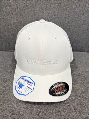 Municipal Flexfit White Performance Cap - Men's Hat